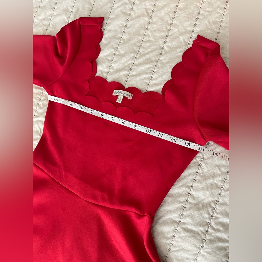 Charlotte Russe Red Scalloped Dress - Picture 5 of 11